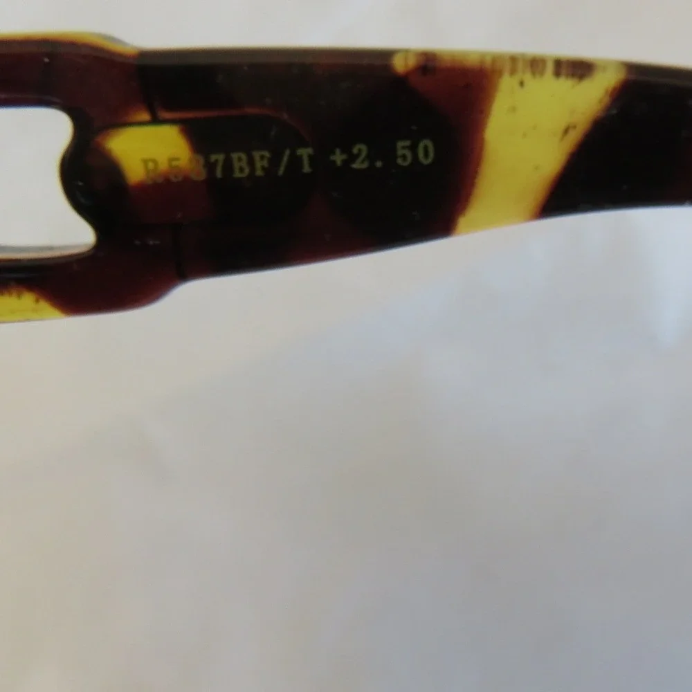 Hand Painted Bifocal Sunglasses +2.50 Oversized Square Tortoise R537BF/T Multi